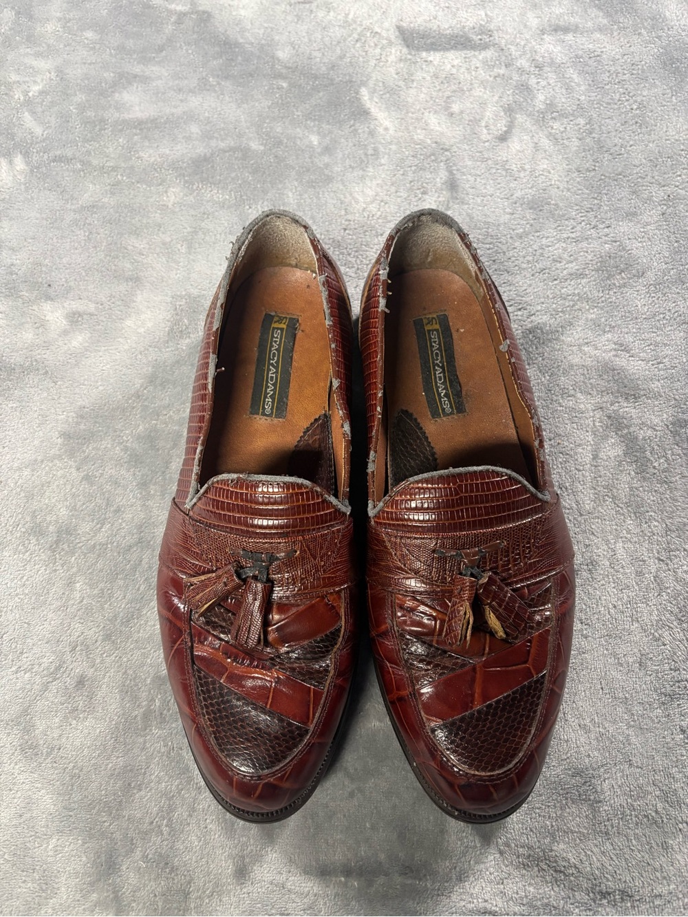 Stacy Adams Burgundy Brown Leather Tassel Loafers
